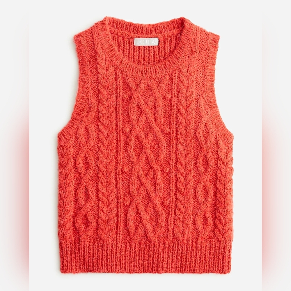 J.Crew Cropped Cable Knit Sweater Shell 3X NWT